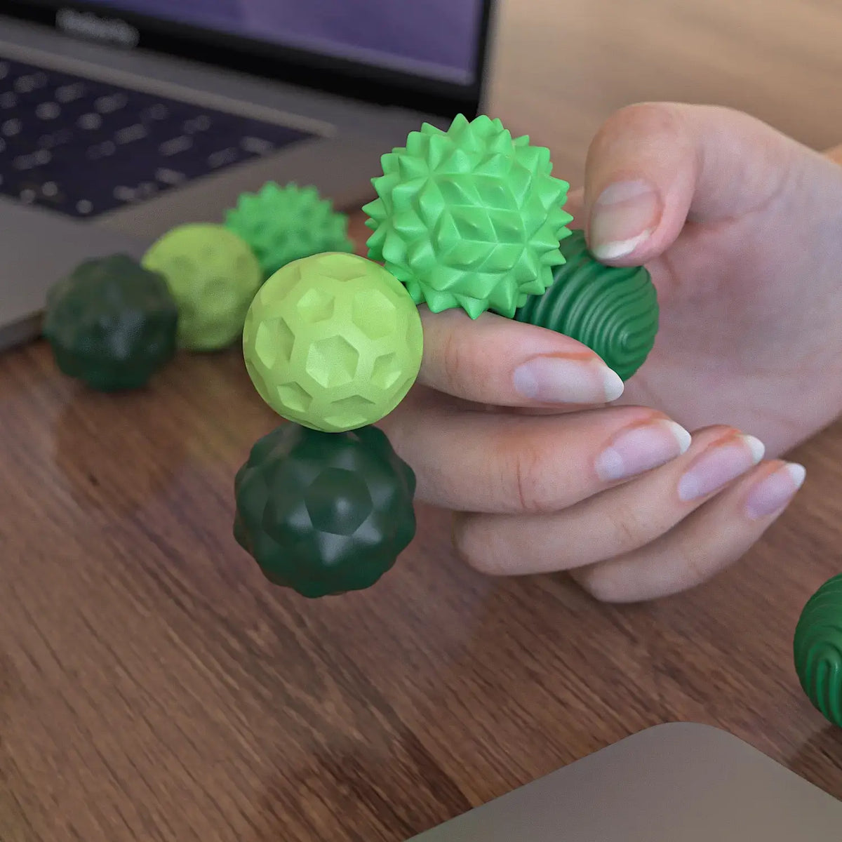 Magnetiske sensoriske fidgetbolde - 8 stk.: Green