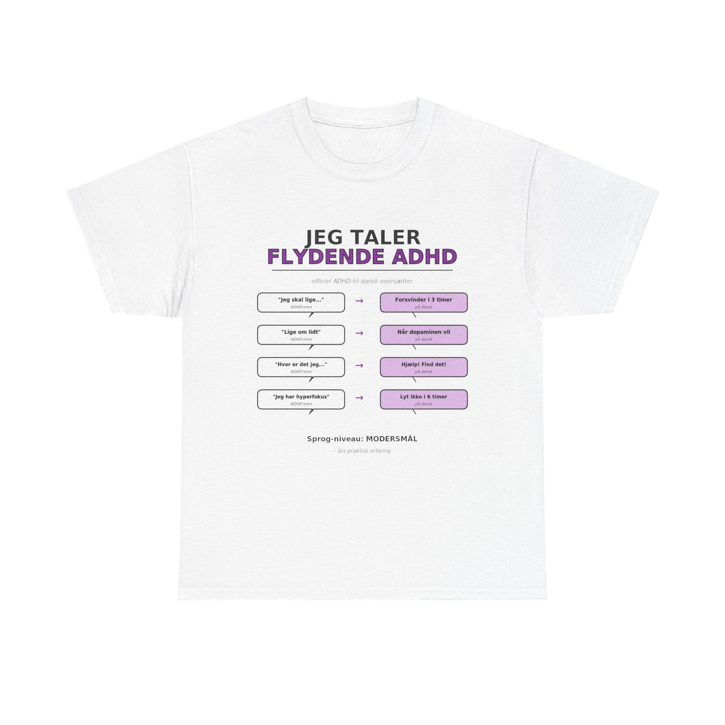 T‑Shirt — "Jeg Taler Flydende ADHD"